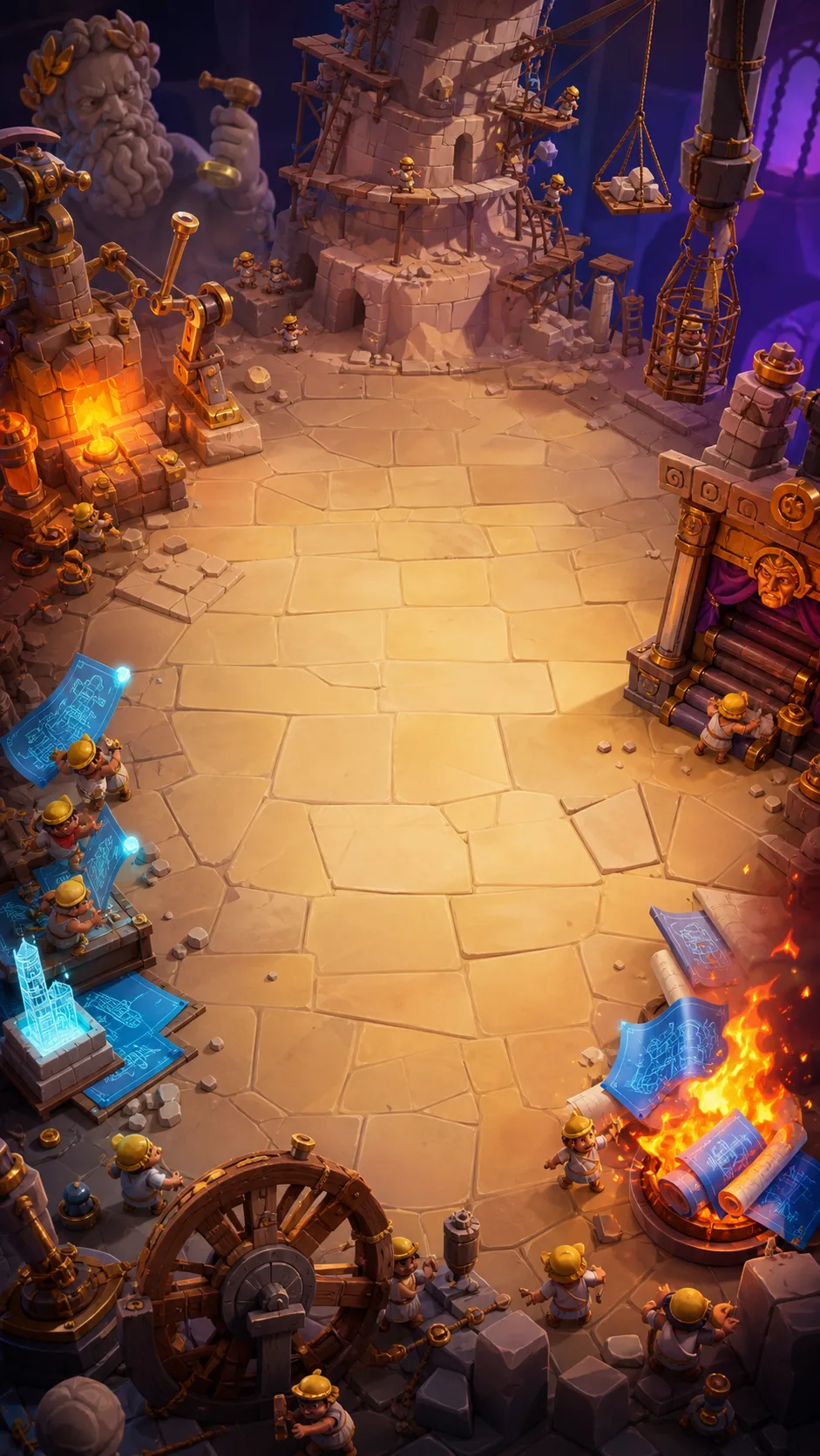 The Mortal Prototype District world in Tiny Gods